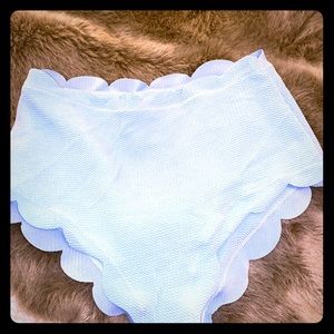 Light blue high waisted scallops bikini bottom